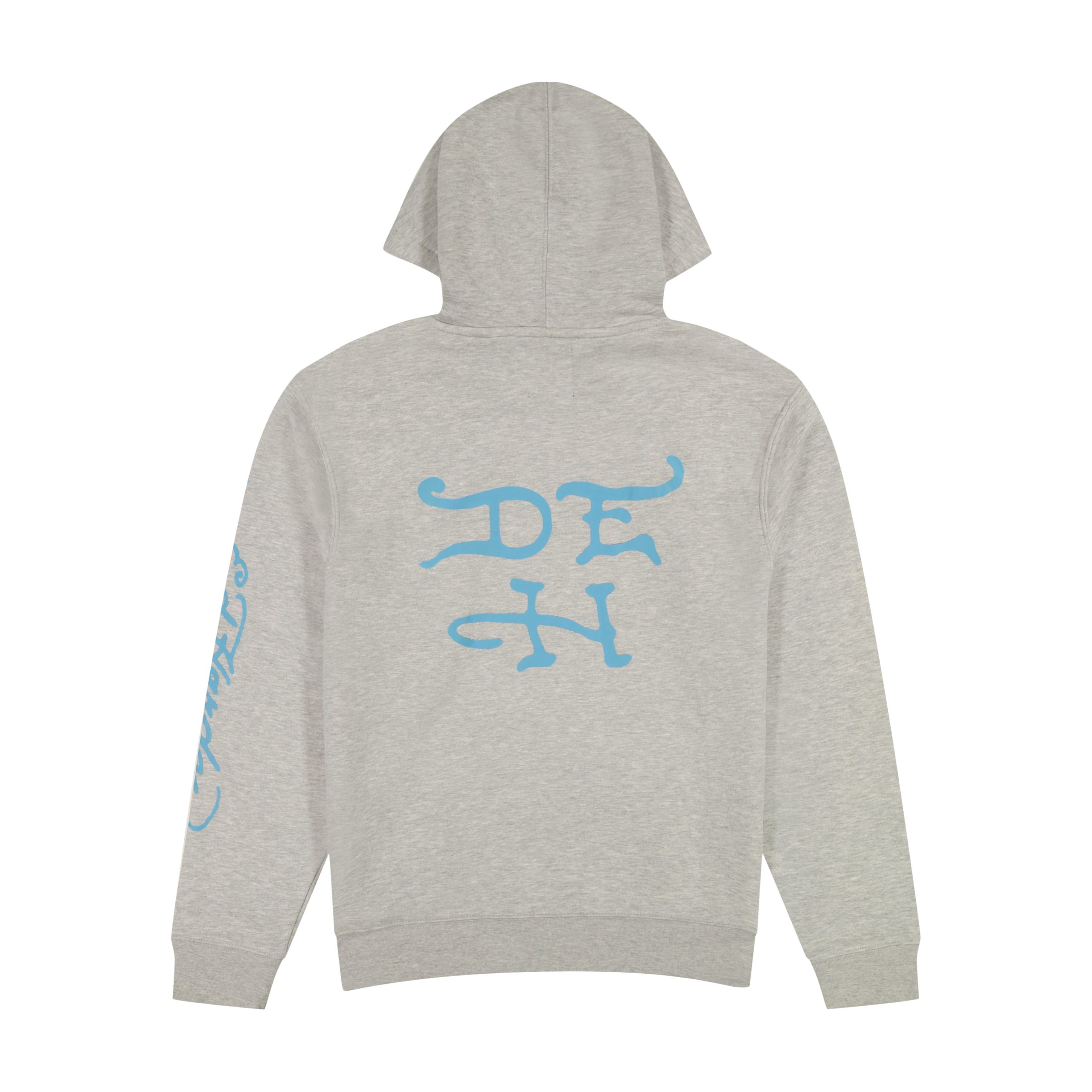 Yellow Hair Skull Heather Grey Pullover Hoodie - Image 2